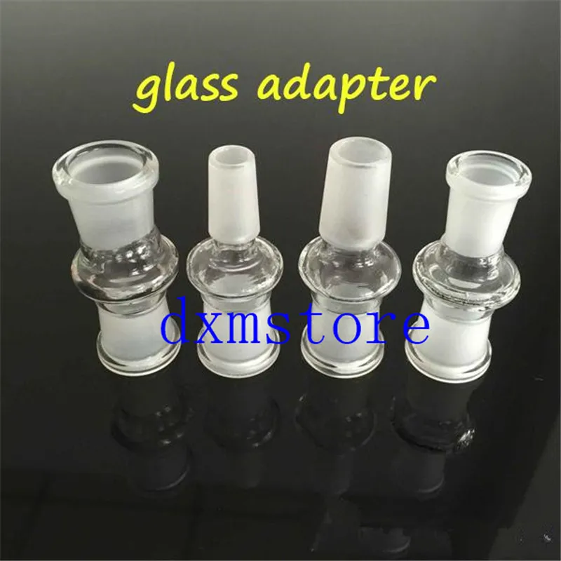 adaptadores suspensos de vidro para bongs de 18 mm a 14 mm com boca de moagem macho fêmea junta transparente adaptador de vidro mais quente