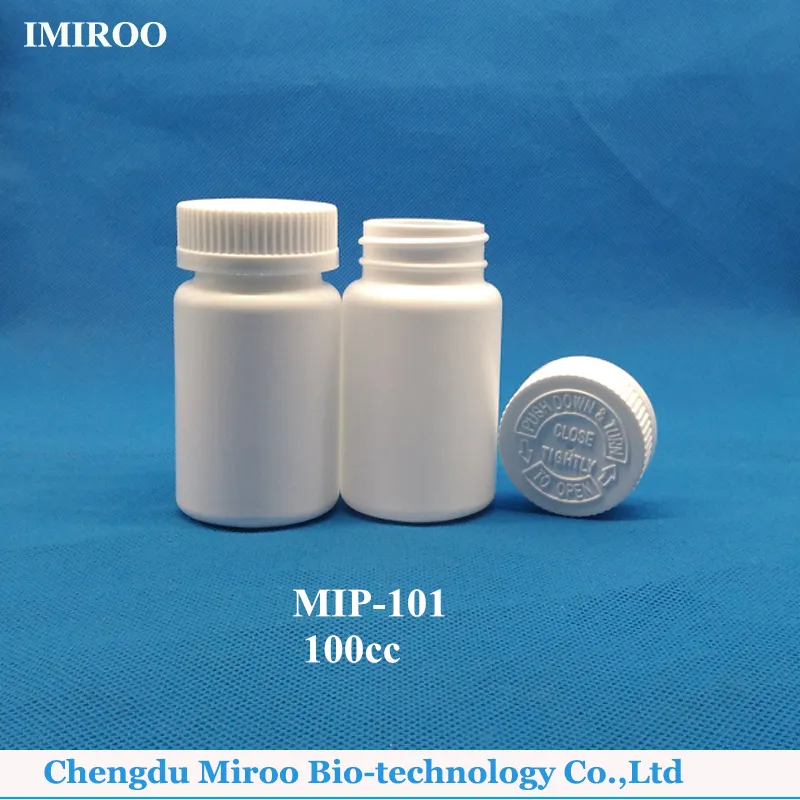 50pcs 100ml 100g Medical Grade HDPE White Empty Pill Bottle Capsules Container with CRC Caps