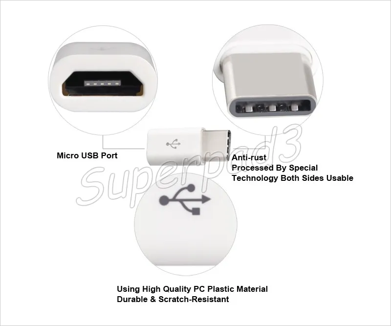 Livraison gratuite USB 2.0 Type-C mâle vers Micro USB femelle Mini connecteur adaptateur Type C adaptateur de câble de données pour Apple MacBook Note7