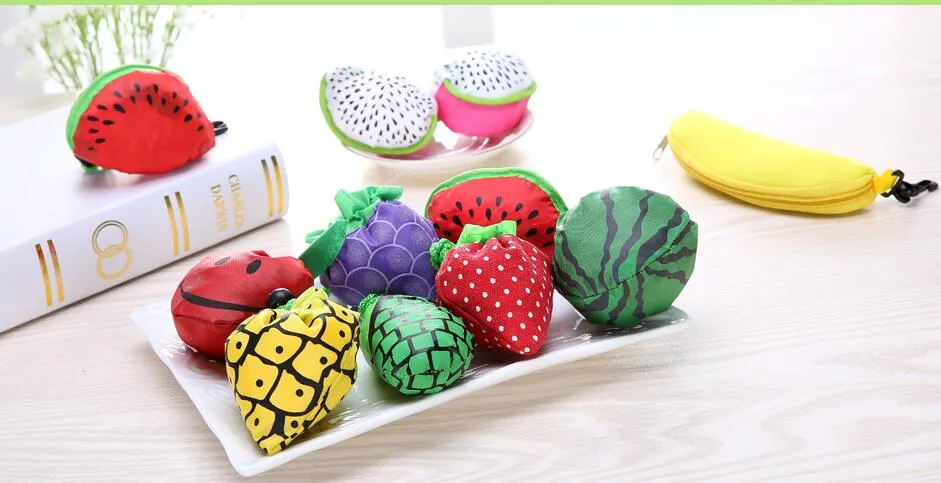 Söt Praktisk Supermarket Shoppingväska Frukt Vattenmelon Brand Dragon Frukt Fällbara Miljöskydd Återanvändbara förvaringspåsar