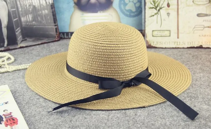 Summer Girls Grass Hats Hats Dzieci 039s Bowbon Beach Cap Kids Dust Sunhats Baby Fashion Słomka Kapa Kosy A92964890483