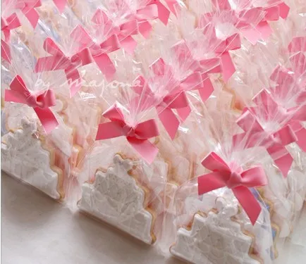 100 pz/lotto Bella Trasparente Biscotti di Cellophane Mestiere Matrimonio Compleanno Caramella Sacchetti di Plastica Del Partito all'ingrosso 12x25 cm