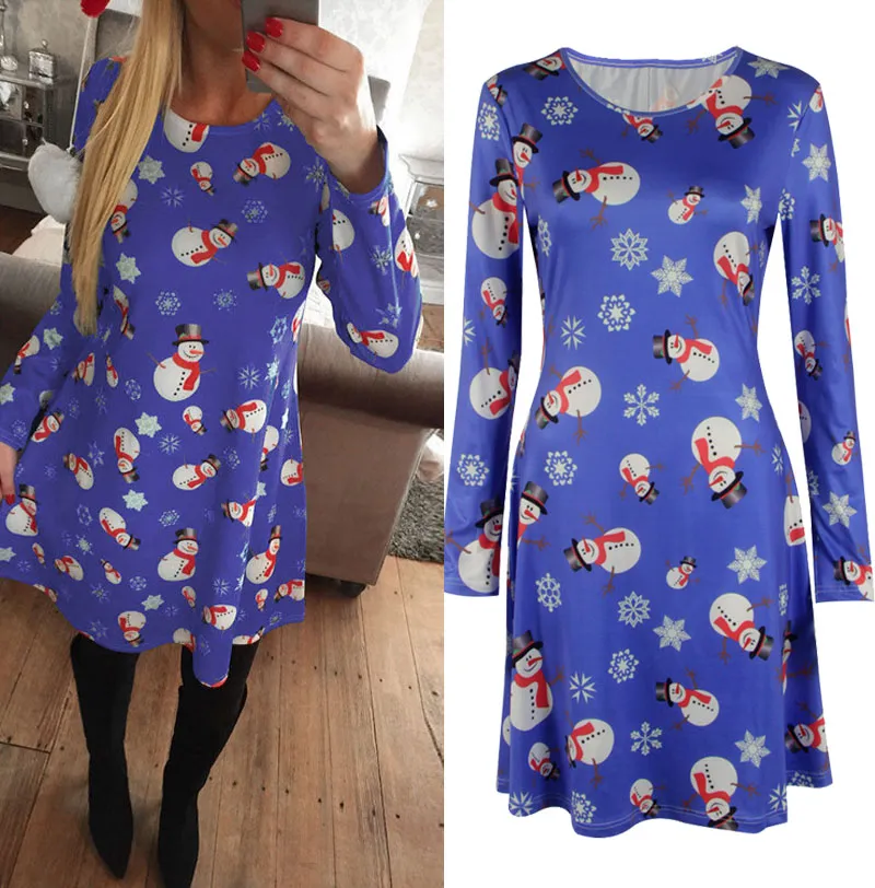 Plus Size Womens Christmas Party Dress Long Sleeve... From A012991, $15.93  | DHgate.Com