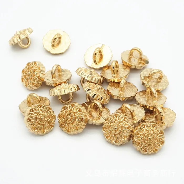 Knopfschaft, 10 mm, goldene Farbe, Blume für Pullover, Mantel, Hemd, Jacke, handgefertigt, Geschenkbox, Scrapbook, Basteln, DIY, Nähzubehör