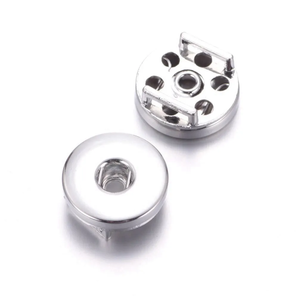 Birçok Stiller Metal Alaşım 18mm / 12mm Noosa Zencefil Snap Düğmesi Taban Kolye Takı Bulguları Aksesuarları DIY Düğme Bilezik Kolye için