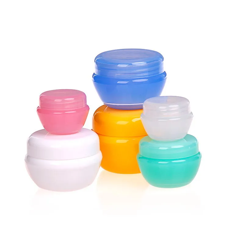 DHL GRATUIT 20g 30g transparent petite bouteille ronde cosmétique pot vide pot fard à paupières baume à lèvres crème pour le visage échantillon conteneur 6 couleurs