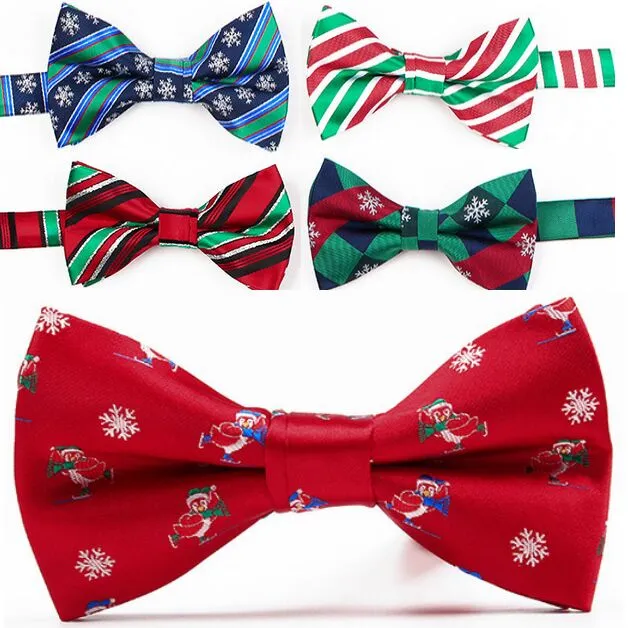 크리스마스 bowtie 11 색 7 * 12cm bowknot X - 마스 나비 넥타이 크리스마스 선물을위한 남자의 폴리 에스터 넥타이 액세서리