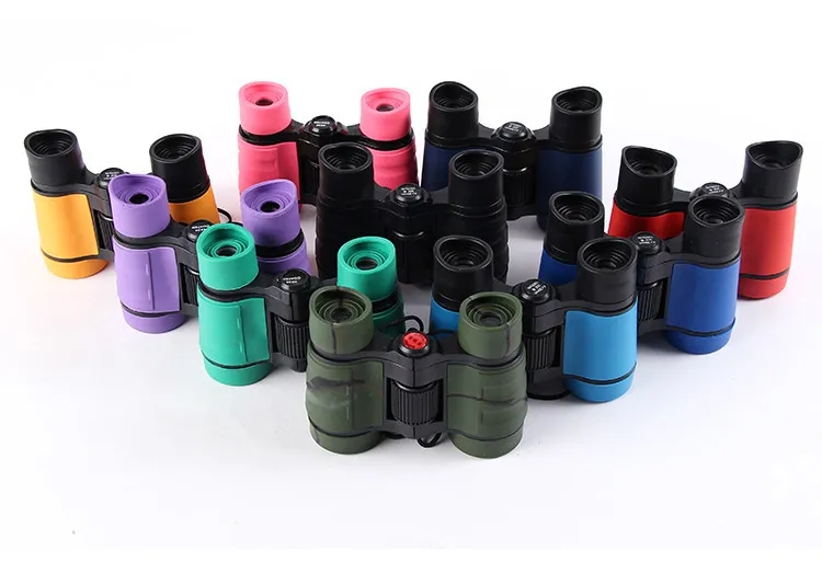 4x30 Binocolo per bambini in plastica Binocolo Telescopio Pocket Maginificazione per bambini Giochi all'aperto Giocattoli Ragazzi regalo 100pcs / lot