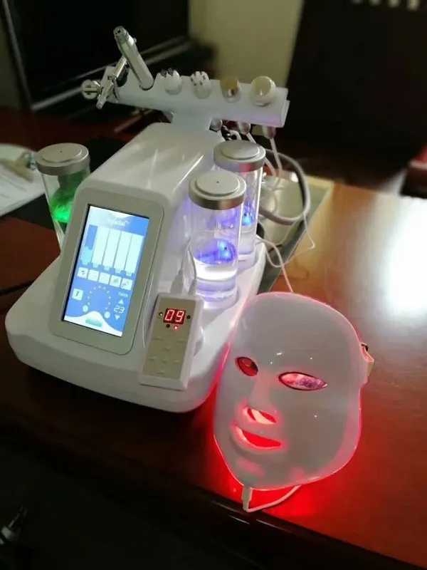 7-in-1-LED-Maske und Mikrostrom-Multipol-RF-Gesichts-Diamant-Dermabrasionsmaschine, Verjüngungs-Diamant-Peeling-Dermabrasionsmaschine