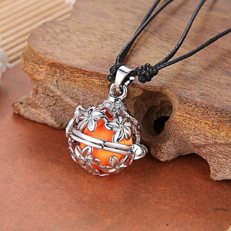 Sound Pearl Cage Lockets Floating Pendant Necklace With Floating Sound