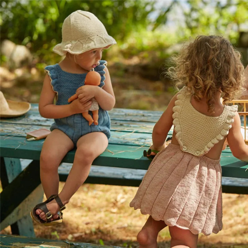 Bebek Kız Rompers Prenses Tatlı Örme Bebek Romper Çocuklar Tulum bebeğin Tek Parça Giysileri Bebek Giysileri Sevimli Çocuk Giyim Tırmanın