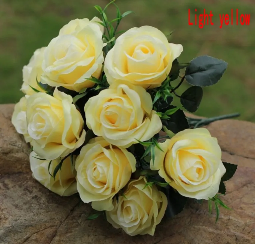 도매 11 장미의 인공 꽃다발을 분기 결혼식 꽃 실크 꽃 아치 가이드 꽃꽂이 가족 장식