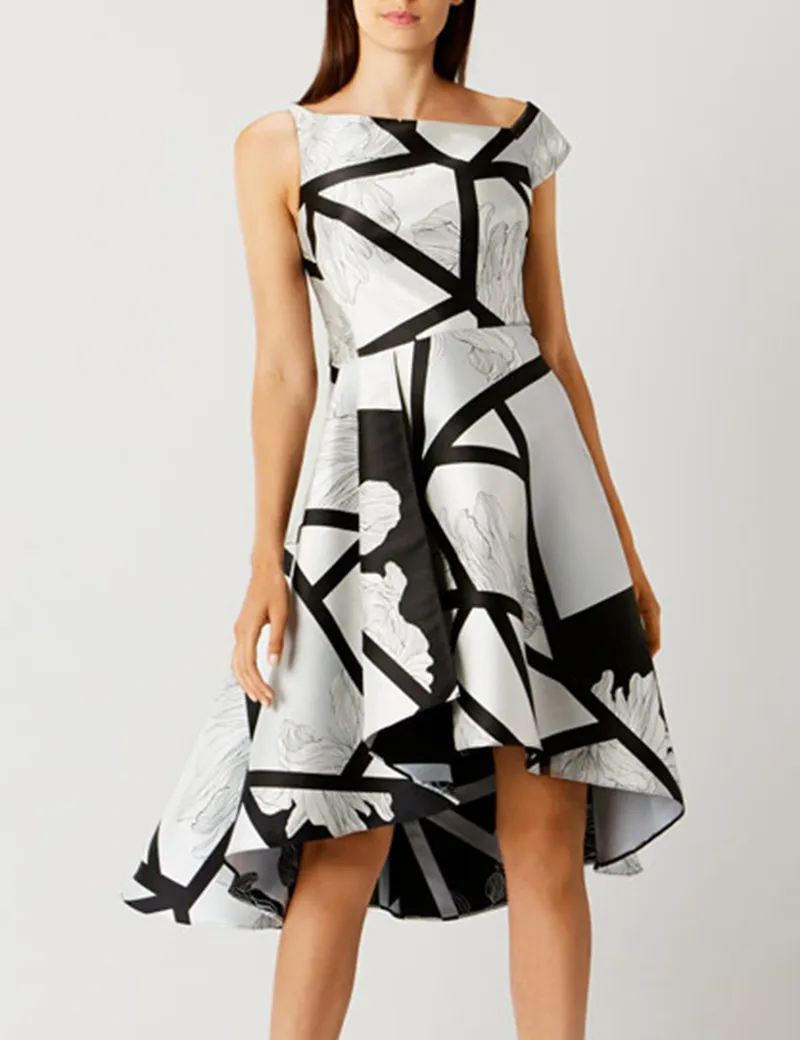 Geometric Print Women Asymmetrical Dress Sleeveless Casual Dresses 10K671