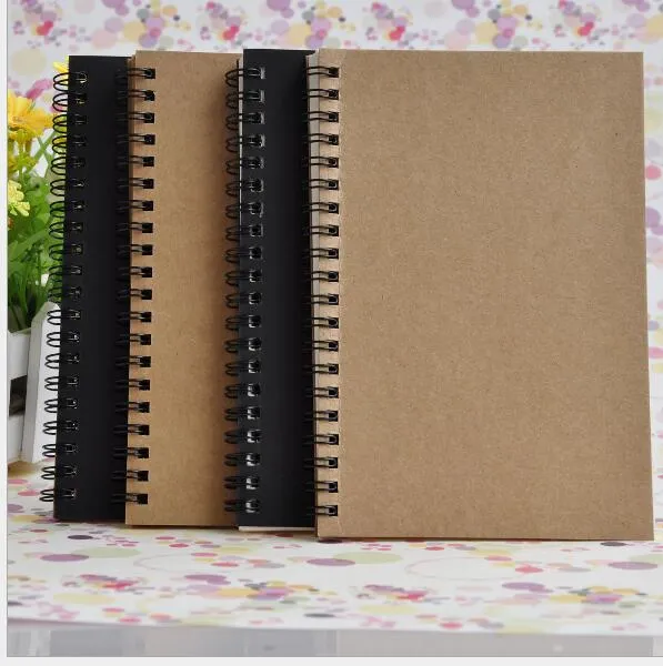 21x14cm Kraft Paper Notepad Office school Supplies Creative Sketchbook Graffiti Notepads Blank coil Notebook outdoor travelling pocket dairy