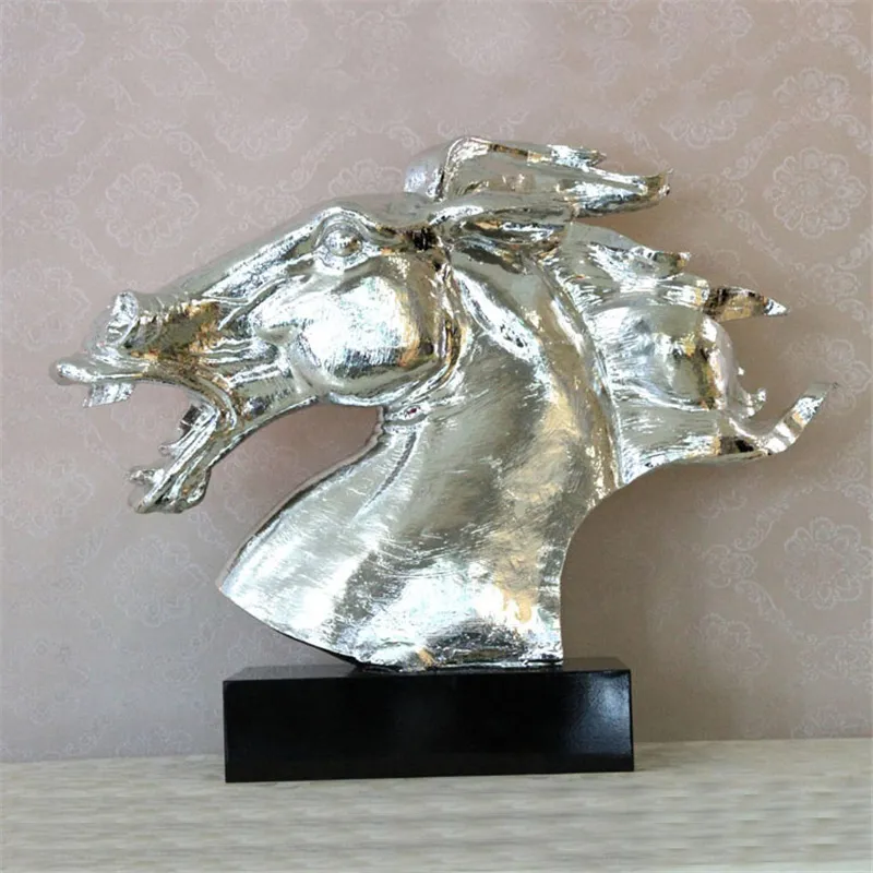 Cabeça de cavalo escultura artesanato arte criativa personalizada cor com resina de fibra de vidro para decoração de roupa macia do clube