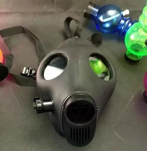 Lyx Rökning Tillbehör Silikon Mash Creative Acrylic Smoking Pipe Gas Mask Hookah Shisha Rör