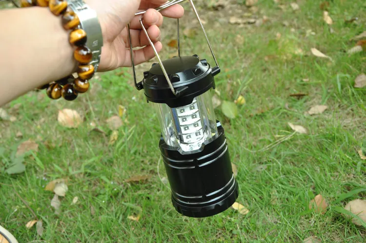 LED camping lamp outdoor collapsible lantern emergency Flashlights Portable Black Collapsible For Hiking Camping Halloween Christmas