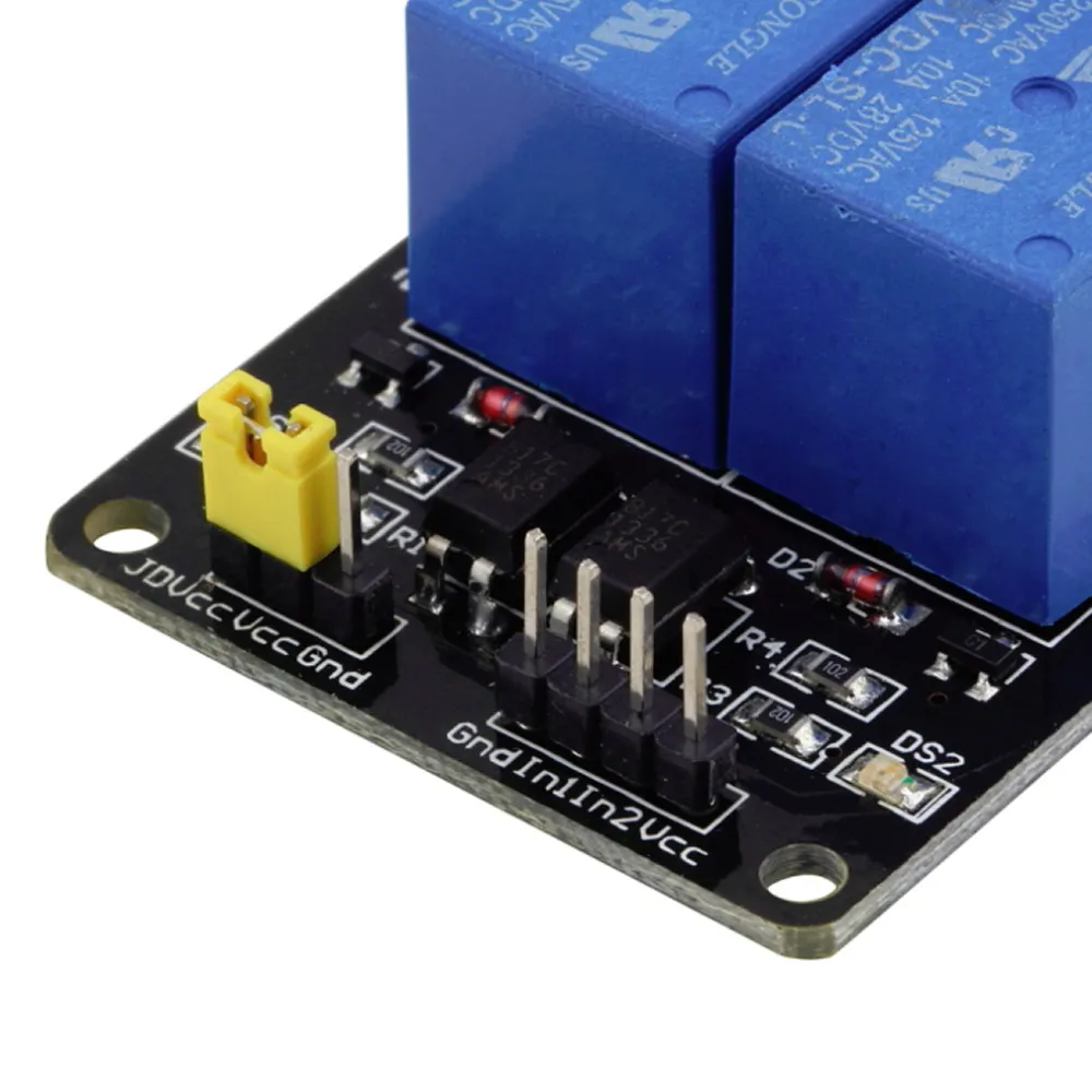Escudo de módulo de retransmisión de 5V 2 de canal con optoacoplador para Arduino ARM PIC PLC AVR DSP MCU SCM SINGLECHIP ELECTRONIC
