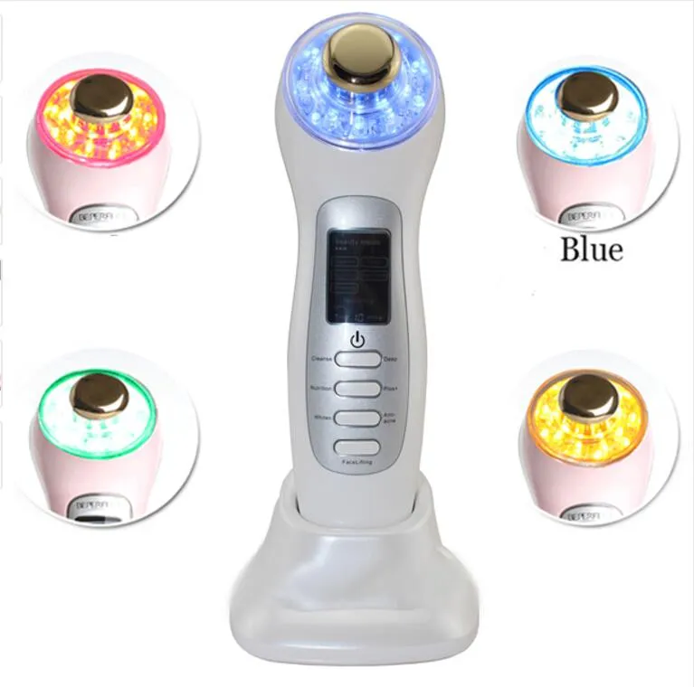 7 i 1 Hud Spa Deep Pore Clean Pigment Wrinkle Removal Face Lift Skin Åtdragning Ultraljud Galvanic Photon Ion Beauty Tool