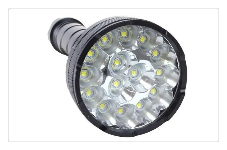 DHL Hot Real Linternas Led Latarka 18000 Lumenów 15 x CREE XM-L2 5 Tryby światła Wodoodporna Super Bright Latarka z odległością oświetlenia 1200m