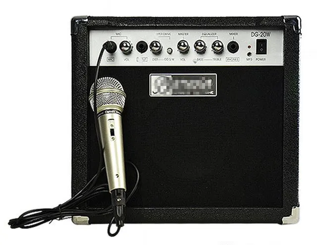 Amplificador de guitarra eléctrica acústica de 20w, altavoz de guitarra con micrófono, accesorios de instrumentos musicales, piezas de guitarra