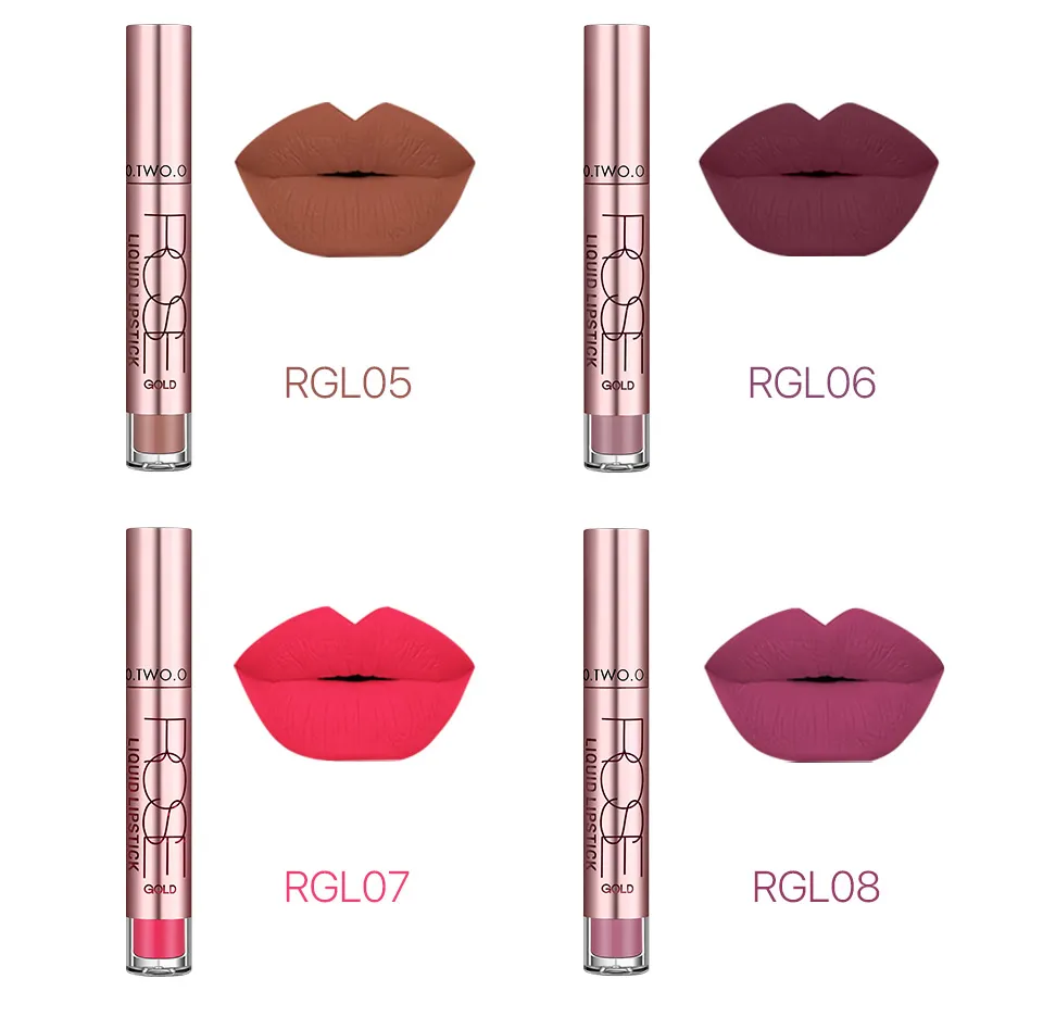 Nowa marka OTWOO Matte Liquid Lipstick Farba Matte Lipstick Waterproof Długo długość warg Gloss7608304