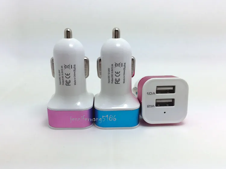 2 USB Port Car Charger Adapter för iPhone6 ​​Plus 5S 5 Samsung Galaxy S5 Not4 med DHL Free Ship