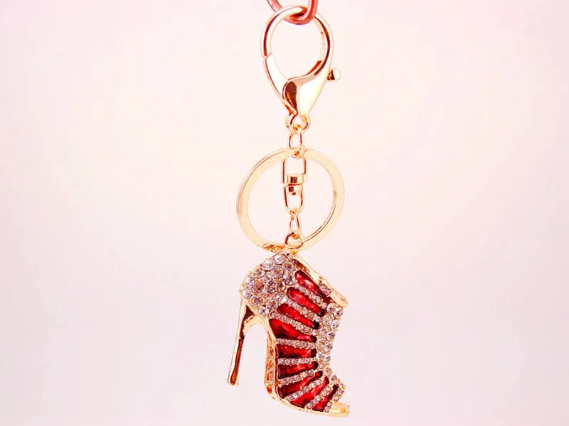 Chaussures à talons hauts cristal strass porte-clés créatif porte-clés sac à main décorations de voiture cadeau de noël porte-clés 2017 nouveau porte-clés