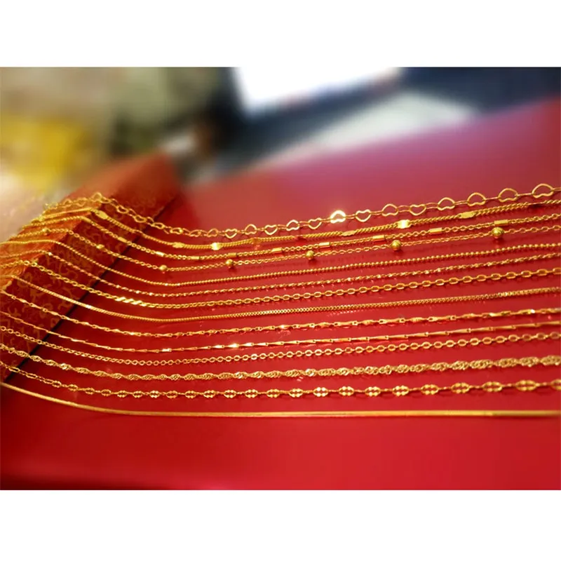 Collier en plaqué or 24 carats euro Chaîne en or vietnamienne en gros court paragraphe plaqué couleur véritable chaîne en or chaîne de clavicule