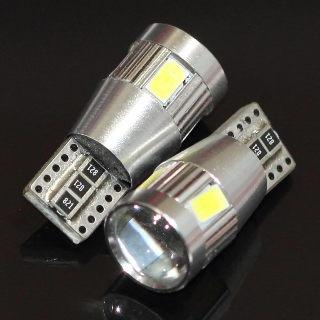 Aydınlatma T10 6SMD 5630 194 501 W5W Beyaz Araba LED Ampul Canbus Hatası Ücretsiz Lambalar