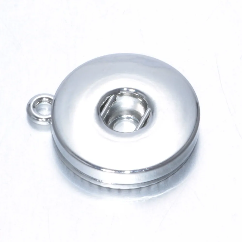Många stilar Metalllegering 18mm / 12mm Noosa Ginger Snap Button Base Pendant Smycken Resultat Tillbehör till DIY Button Armband Halsband
