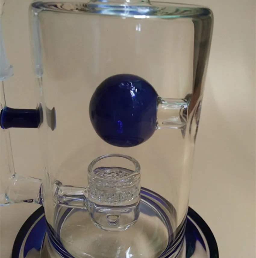 Bang en verre Nid d'abeille bleu Bong en verre barboteur conduites d'eau plates-formes pétrolières enivrantes Pipes à eau bongs dab rig percolateur bleu barboteur