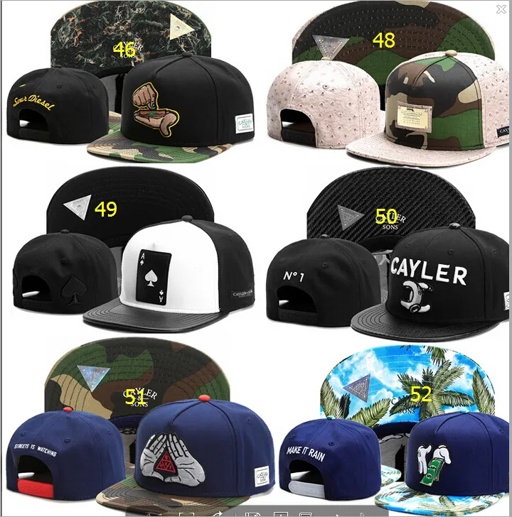 Cappelli di snapback di pallacanestro di alta qualità di Snapback dei cappelli di baseball del ricamo del cappello regolabile di sport all'aperto di modo dei cappelli 100styles