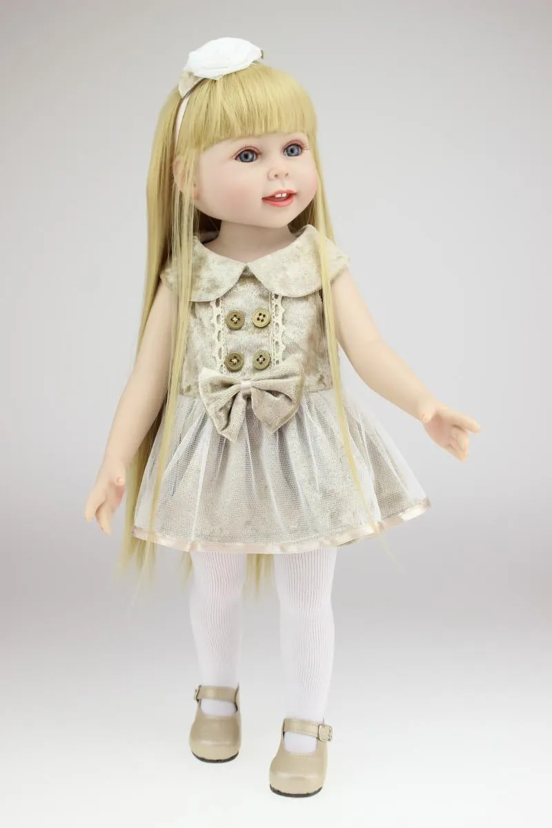 18 Inch Girl American Doll Fashion Full Body Vinyl Realistic Valentine's for Girlfriend Kids Birthday Xmas Gift