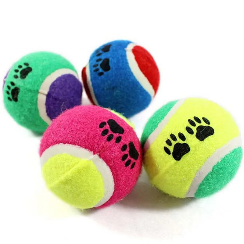 Pies Tennis Balls Pet Puppy Zagraj w żucie trening gumowy gumowe zabawki piłkarskie dla małych średnich dużych psów na zewnątrz grę 6,5 cm