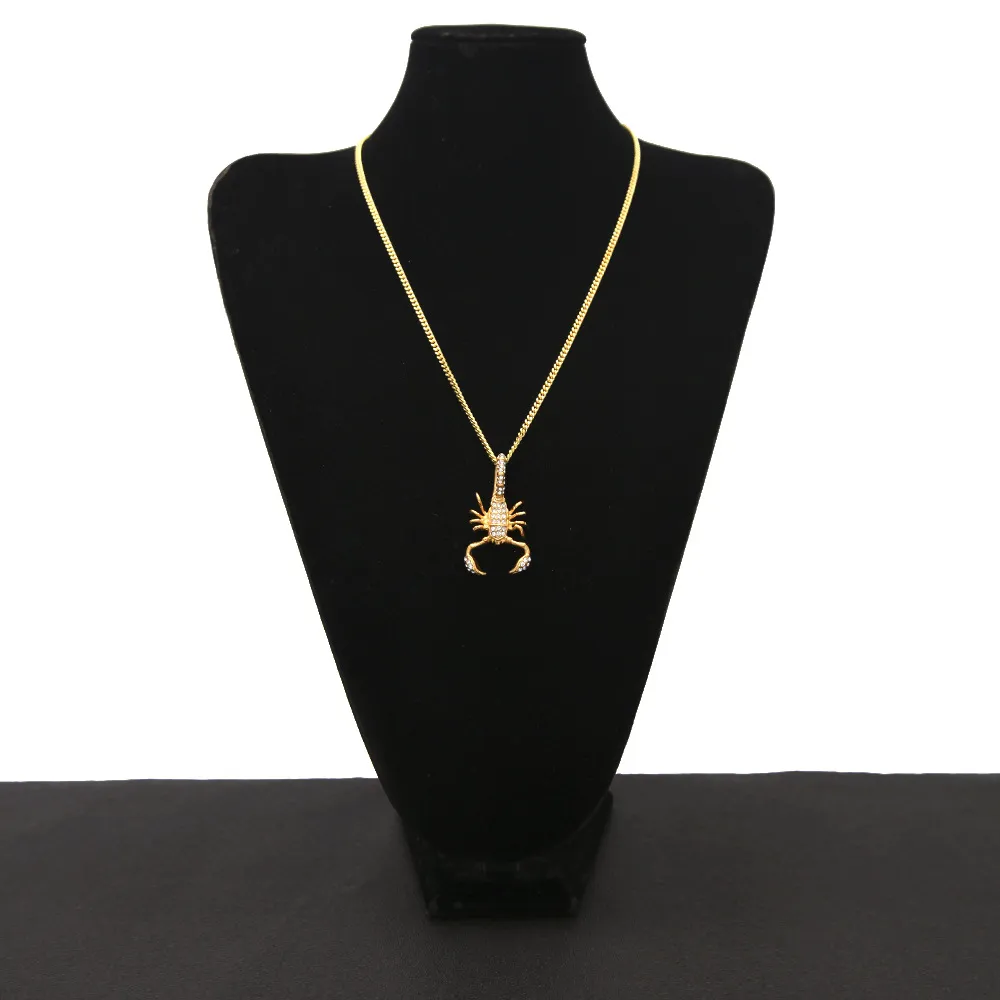 Collana Uomo Con Ciondolo Scorpione In Acciaio Inox - Gioiello Zodiacale Hip Hop 60 Cm