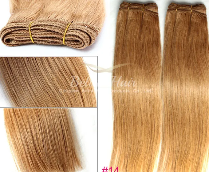 top quality 14 24 inch brazilian malaysian indian peruvian hair light brown human hair weft hair extensions 100g p free