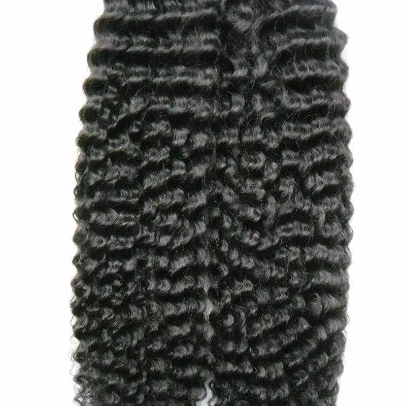 Paznokcie I końcówka Włosy 100 Remy Human Hair Extensions Kinky Curly 200G 1 Jet Black Human Fusion Hair 200s Afro Kinky Curly Keratin STIC5469226
