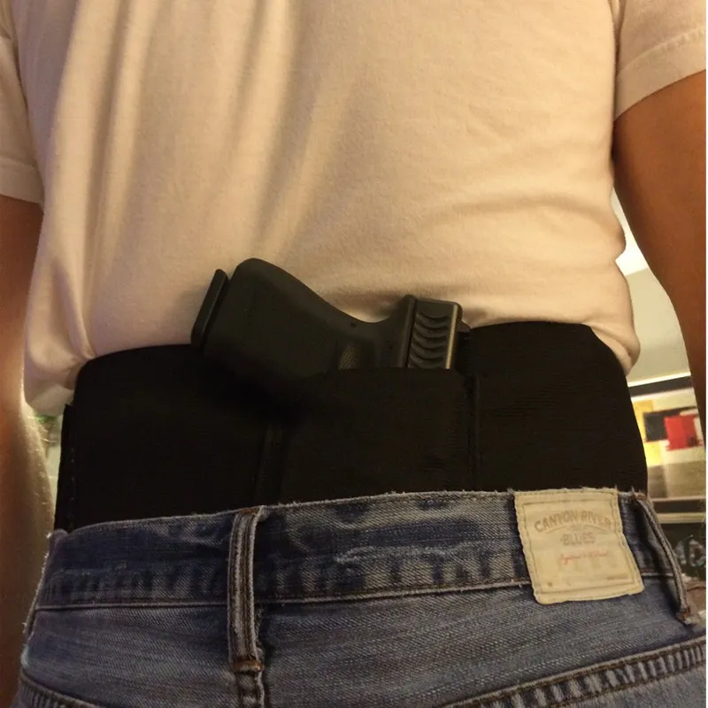 Tactical Belly Band Holster - Concealed Carry With Magazine Pouch, Ambidextrous, Size M/L