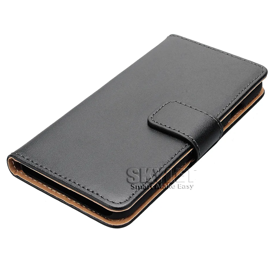 Genuine Leather Wallet Case for iPhone 14 13 12 11 Pro Max XS MAX XR Samsung Galaxy S23 22 Plus Ultra Solid Color Flip Cover Cases in OPP Bag