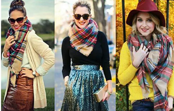 1 PZ autunno inverno donna lana filatura sciarpa signore double-face multicolore percalle controlli fazzoletto uomo sciarpa lunga sciarpa 140 * 140 cm scialli