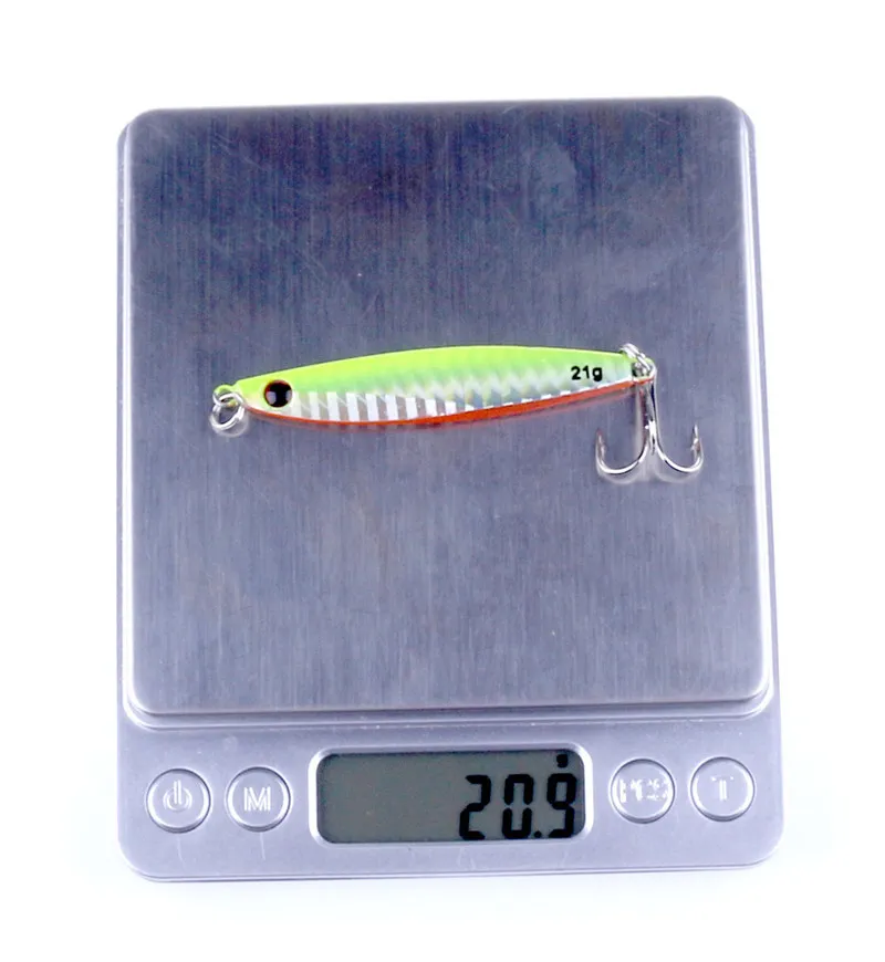 Hot Metal Spinner Spoon Fiske Crankbait 21g Zinc Alloy Hard Lures Jiging Spear Shape Bait Metal Lures med diskantkrok