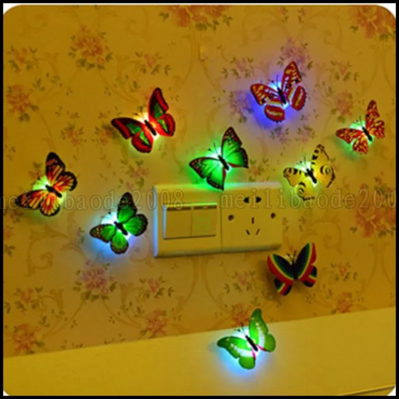 Bunte wechselnde Schmetterlings-LED-Nachtlichtlampe, Zuhause, Zimmer, Party, Schreibtisch, Wanddekoration, LLWA199