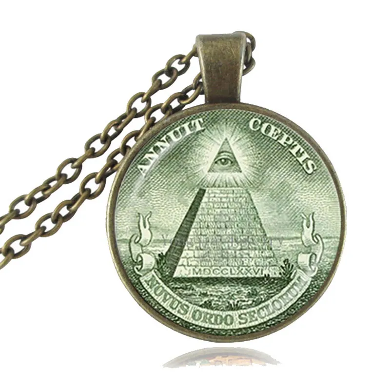 Annuit Coeptis Anhänger Ägypten Pyramide Halskette Auge der Vorsehung Freimaurer Illuminati Freimaurer Zeichen Schmuck Heilige Geometrie Halskette