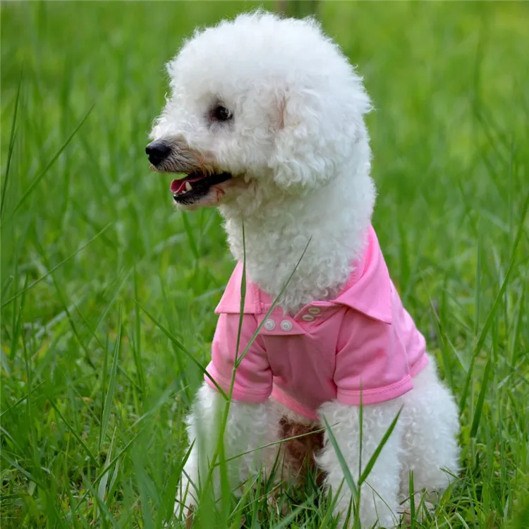 Pet TShirts 2017 Summer Solid Dog Clothes Fashion Classic T Shirts Cotton Clothes Dog Puppy Small Dog Clothes Cheap Pet Apparel IA907