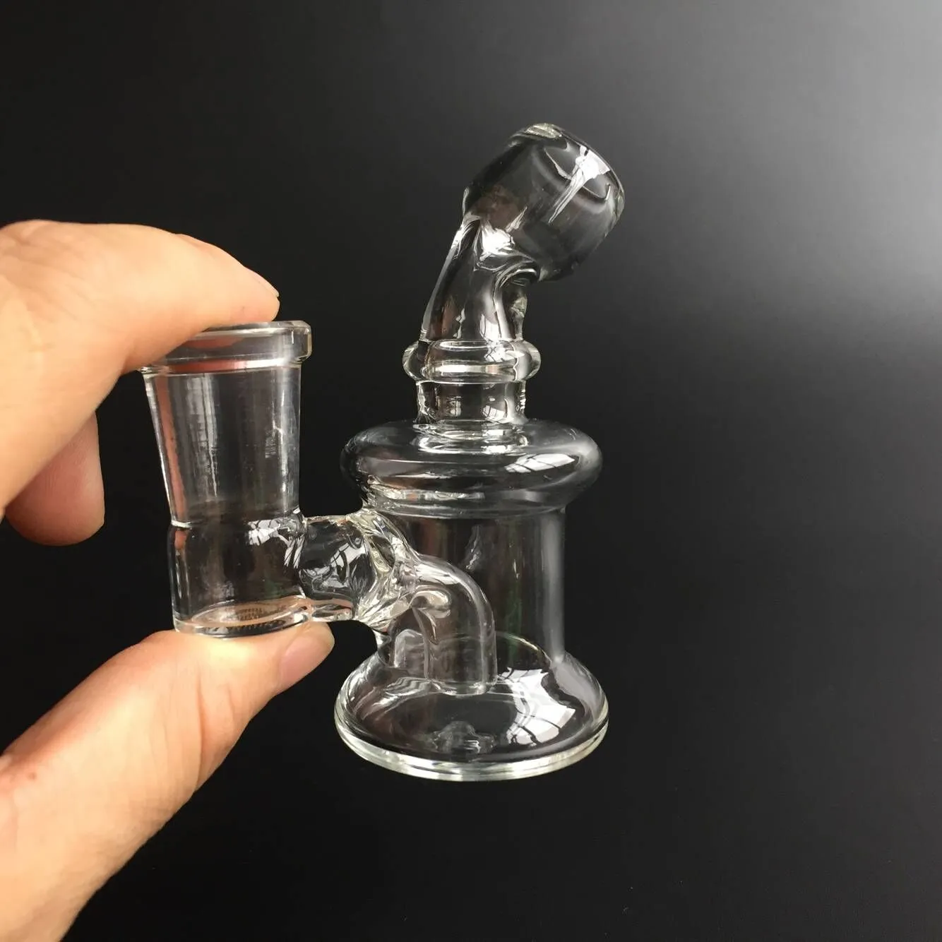 Nano rig mini glas bongs rigg fab ägg bongs oljerigg dabs glas röda olja droppar hård återvinnning 14mm fog