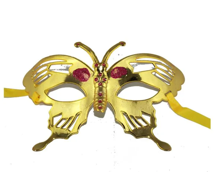 Barn fjäril honungsbi mask halloween maskeradmasker mardi gras venetian dansparti möta guld lysande guldpulvermask 6 c3825015