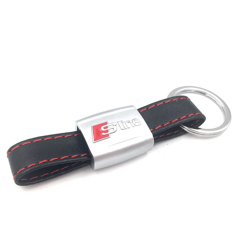 Black And Red Leather Sport SLine Keychain For Audi 3 A4 A5 A6 A8 TT RS Q5  Q7 Auto Nissan Emblem Sticker From Linql03, $0.98
