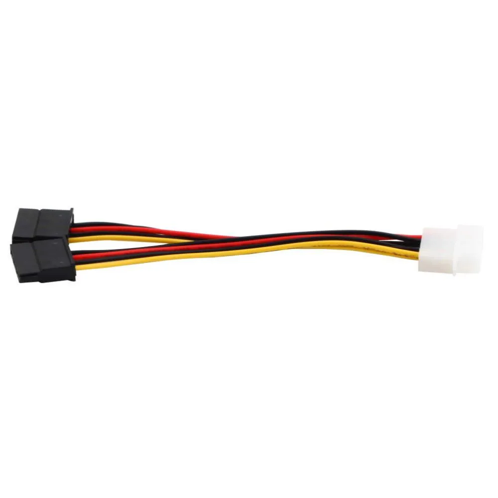 Serial ATA SATA 4 PIN IDE MOLEX TO 2 OF 15 PIN HDD 전원 어댑터 케이블 전세계 프로모션 핫 프로모션