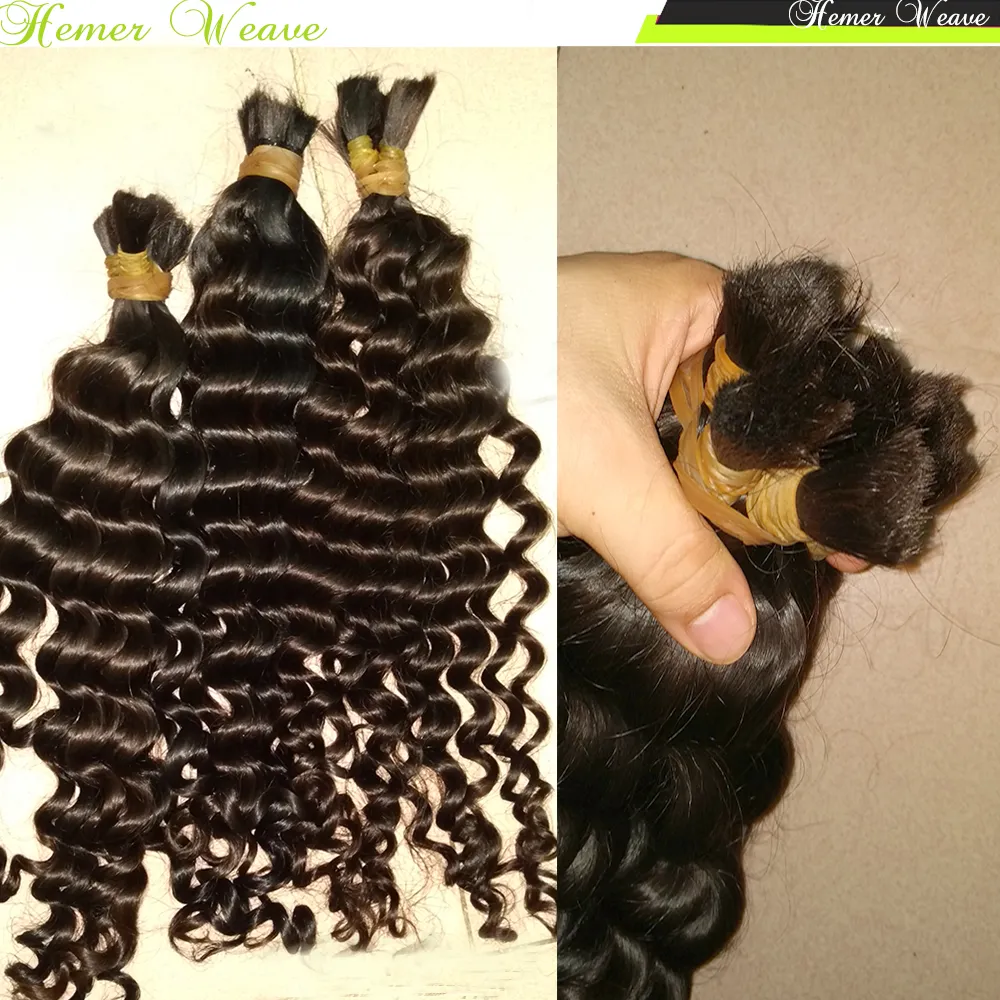 Crochet Braiding Hair No wefts 100% Virgin Malaysian Human Hair 300g/lot Thick Bundles Full Sew In Deep Wave curly